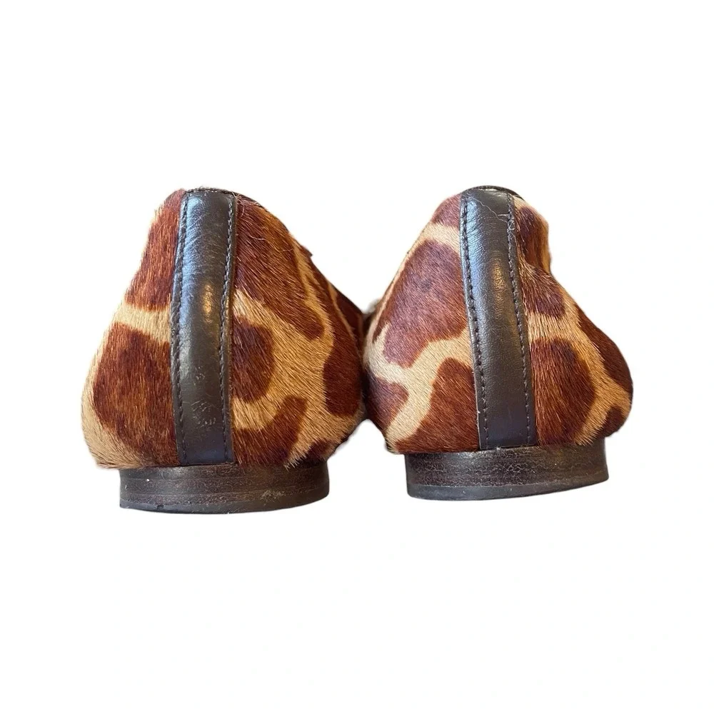 Ralph Lauren Alice Ballet Flats US 9.5 Giraffe Print Pony Calf Hair Retail‎ $145